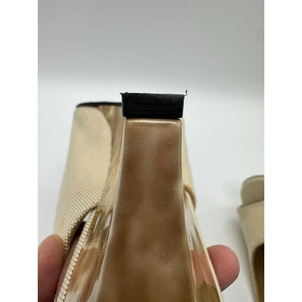 STUART WEITZMAN IVORY LIGHT TAN TORTOISE SHELL WEDGES SHOES Size 9